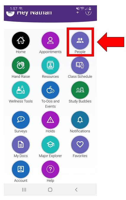 People icon highlighted from Navigate app